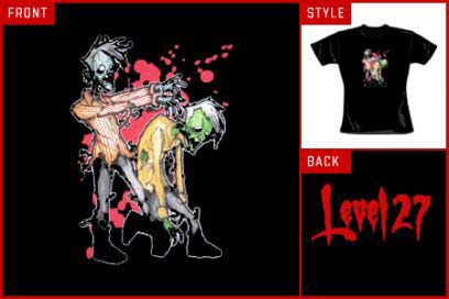 Unbranded Level 27 (Walking Zombie) T-shirt cid_skb_1388