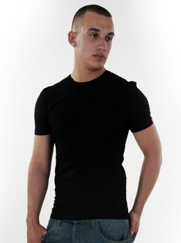 Unbranded Levi`andreg; Plain Crew 2 Pack T-Shirt - Black