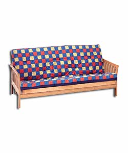 Lewis Futon/Blue Multi-Check Mattress