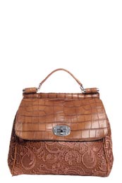 Unbranded Lex Faux Croc Skin Lace Satchel