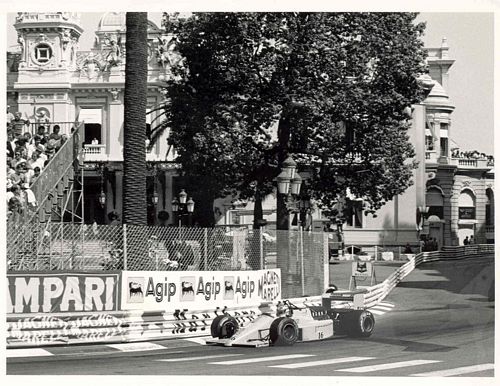 Leyton House Capelli Monaco Black and White Photo (21cm x 16cm)