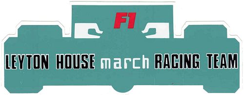 Leyton House March Racing Team Car Silhouette Sticker (19cm x 7cm)