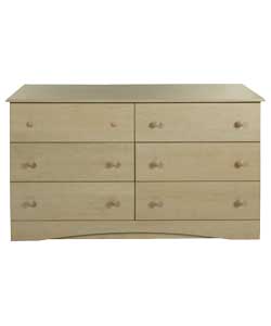 Unbranded Leyton Ready Assembled 6 Drawer Chest - Maple