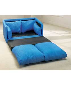 Foam foldout sofabed in 100% cotton. Size (W)122, (D)66, (H)84cm. Size of sleeping area (W)112,