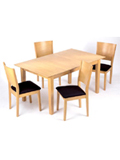 The Liberty is an excellent wooden beech dining set featuring an extendable butterflytable and 4