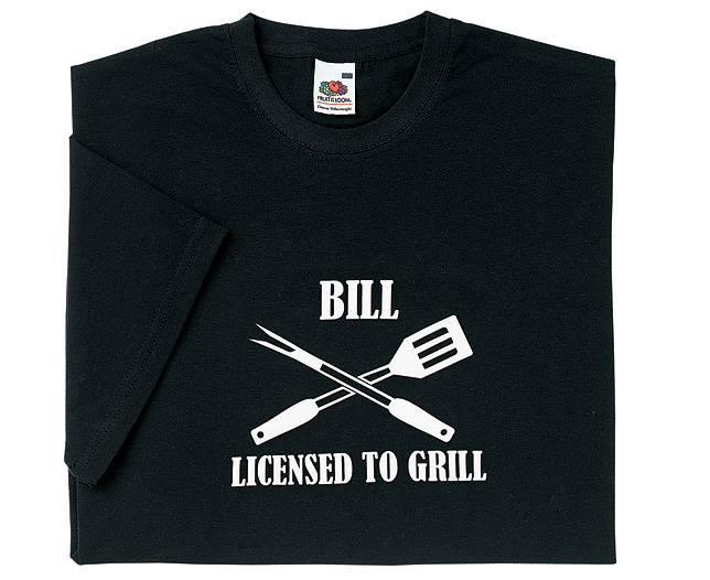 Unbranded Licensed to Grill T-Shirt - Large Personalised