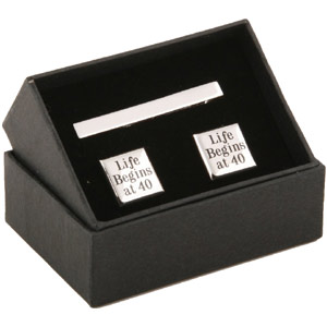 Unbranded Life Begins At 40 Cufflinks and Tie Pin