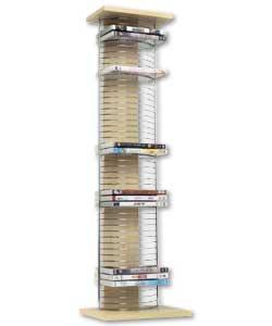 Unbranded Light Beech Finish and Chrome DVD Tower