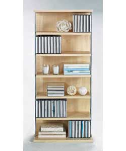 Multimedia storage unit.Holds 220 CDs or 108 DVDs.Size (H)94, (W)42, (D)20cm.Packed flat for home as