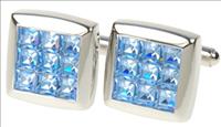 Unbranded Light Blue Crystal Panel Cufflinks by Simon Carter