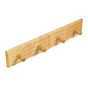 Unbranded Light Wood Wall Mounted 4 Robe Hook