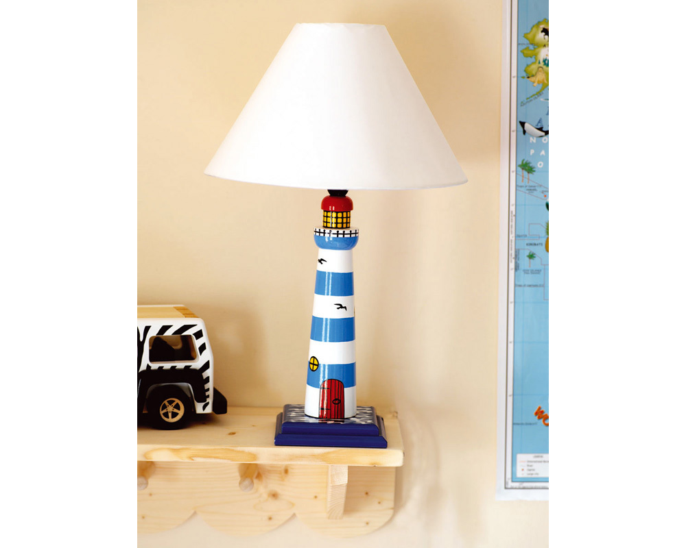 A lighthouse to guide your child safely to bed. Perfect for a bedroom with a nautical theme, this la