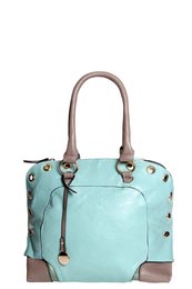 Unbranded Lila Contrast Colour Eyelet Work Shoulder Bag