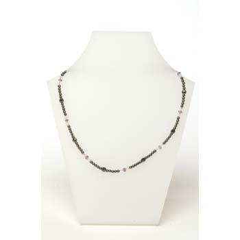 Pretty lilac and black designer magnetic necklace that is more than just a necklace ...