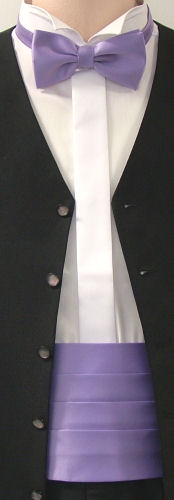 Unbranded Lilac Cummerbund / Bow Tie Set
