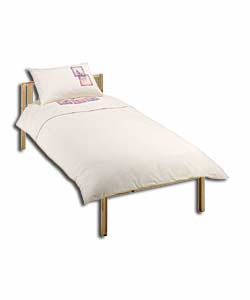 Lilac Fern Embroidered Single Duvet Cover Set