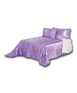 Lilac Satin Throw & Pillowsham