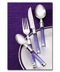 Lilac Transparent Handle Cutlery Set