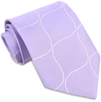 Unbranded Lilac Wave Silk Tie