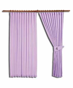 Lilac Zen Collection Pair of Curtains with Tie Backs.