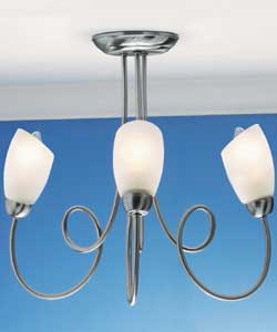 Lille 3 Light Brushed Chrome Ceiling Fitting