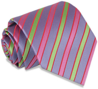Unbranded Lime Green Purple D/Stripe Tie