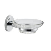 Lincoln Chrome and Glass Wall Mounted Soap Dish
