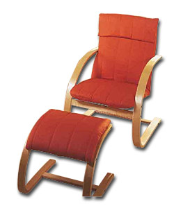 Lind Bentwood Terracotta Chair & Footstool