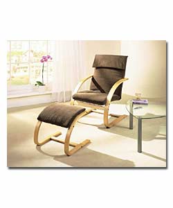 Lind Cord Bentwood Chair and Footstool