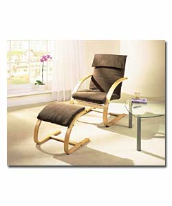 Lind Cord Bentwood Chair and Footstool