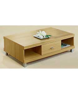 Line Oak Finish Low Coffee Table