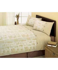 Linen Blocks Jacquard King Size Duvet Cover Set