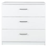 Unbranded Lisken 3 Drawer Chest White Gloss