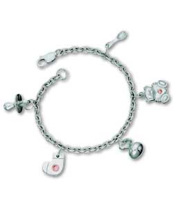 Little Gems Pink Cubic Zirconia Baby Charm Bracelet