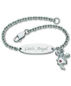 Little Gems Pink Cubic Zirconia Baby Identity Bracelet