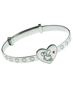 Unbranded Little Gems Sterling Silver Heart Expander Bangle