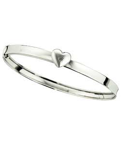Unbranded Little Sparkles Sterling Silver Heart Expander Bangle