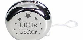 The Little Usher stars YOYO not only makes a great thank you and keepsake gift from your wedding if your lucky it will keep you little helper occupied too! The nickel plated YoYo has a silver finish and has been engraved with star motifs along with t