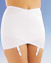 By Sihouette. Pull-on cross-over styling. Excellent control and shape. Hand wash. 47 Nylon 34 Elasta