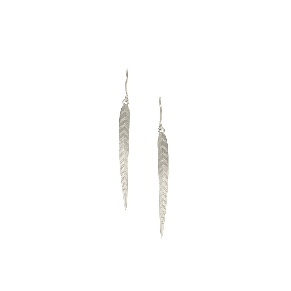 Unbranded Long Leaf Earrings - Silver