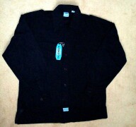 Long Sleeved Ribbed Shirt- Black - 8/9 yrs
