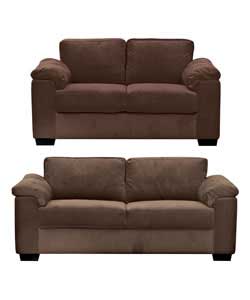 Unbranded Louisa Large Sofa and Regular Sofa - Chocolate