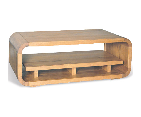 Unbranded Lounge Oak Coffee Table with Shelf