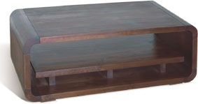 Unbranded Lounge Walnut Coffee Table with Shelf