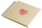 Unbranded Love and kisses with pink heart: 10cm X 10cm - White