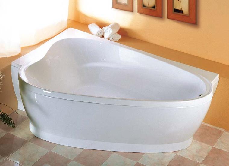 Unbranded Love Story Acrylate Asymmetric Large Corner Bath with Support (Left)