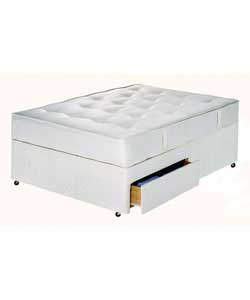 Upholstered platform top divan with castors With this spring system, rows of springs are linked