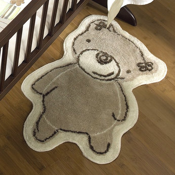 Cute bear shaped rug to co-ordinate with the Loved & Adored baby nursery range. Creates the perfect finishing touch to your babys room!Colours and styles may vary.