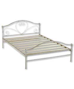 Loveheart; Gold Double Bedstead - Frame Only