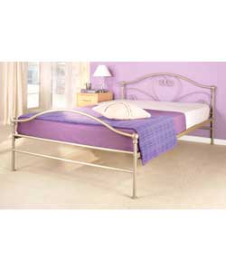 Loveheart; Gold Double Bedstead with Comfort Mattress
